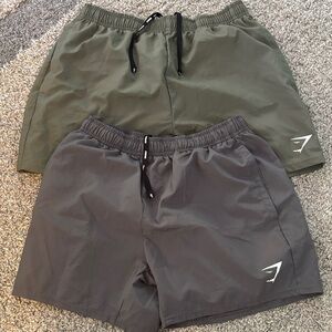 Gymshark Men's Athletic Shorts - Green and Gray